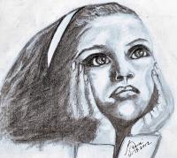 Add New Collection - Young Girl Meditates - Pencil  Paper